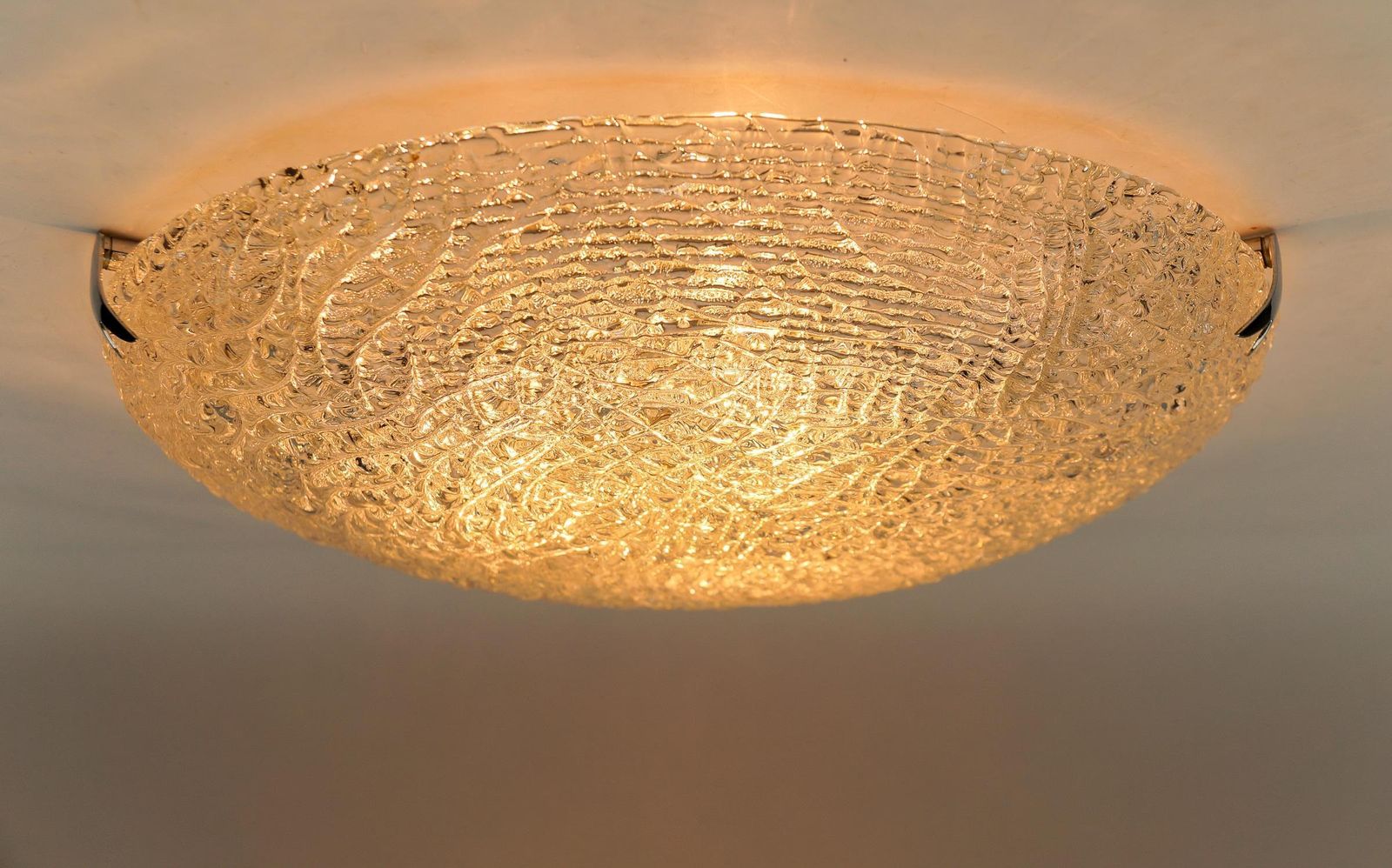 1. Of 2 Huge Glass Flush Mount By Kaiser Leuchten, 1960s Germany photo vinterior