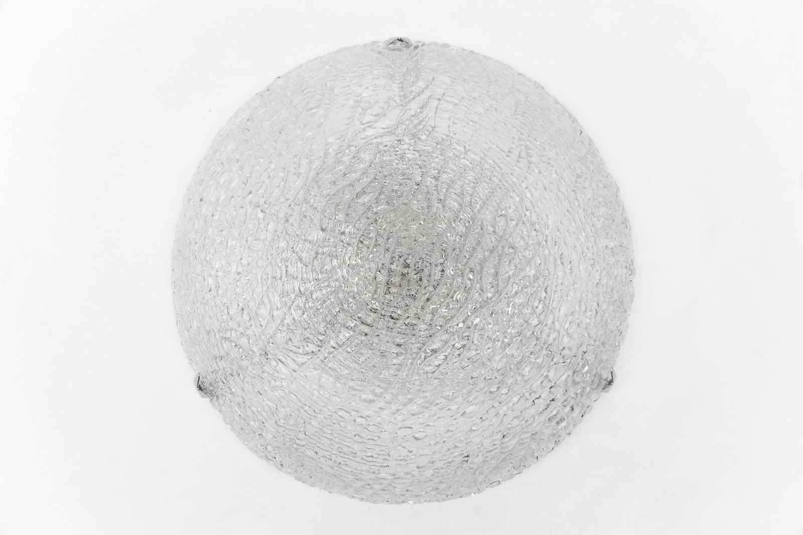 photo for sale 1. Of 2 Huge Glass Flush Mount By Kaiser Leuchten, 1960s Germany