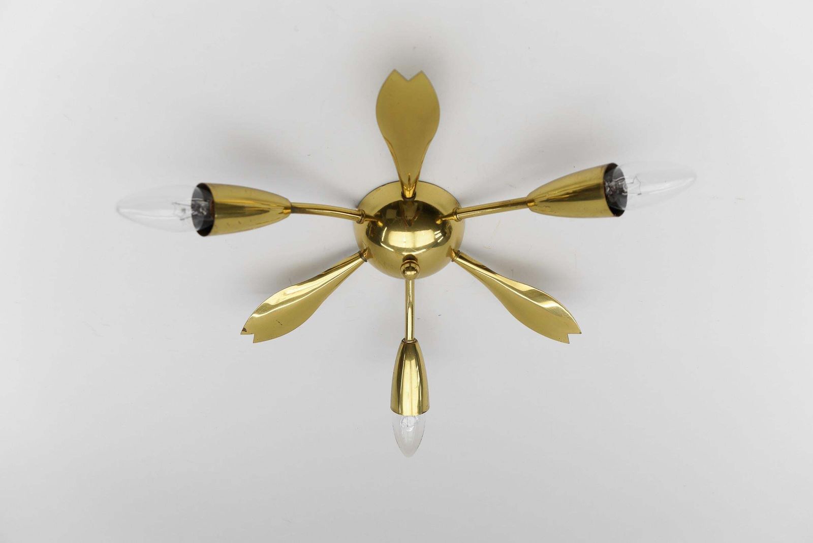 photo furniture 1. Of 4 Mid Century Modern 3 Armed Brass Sputnik Lamp, 1950s Austria