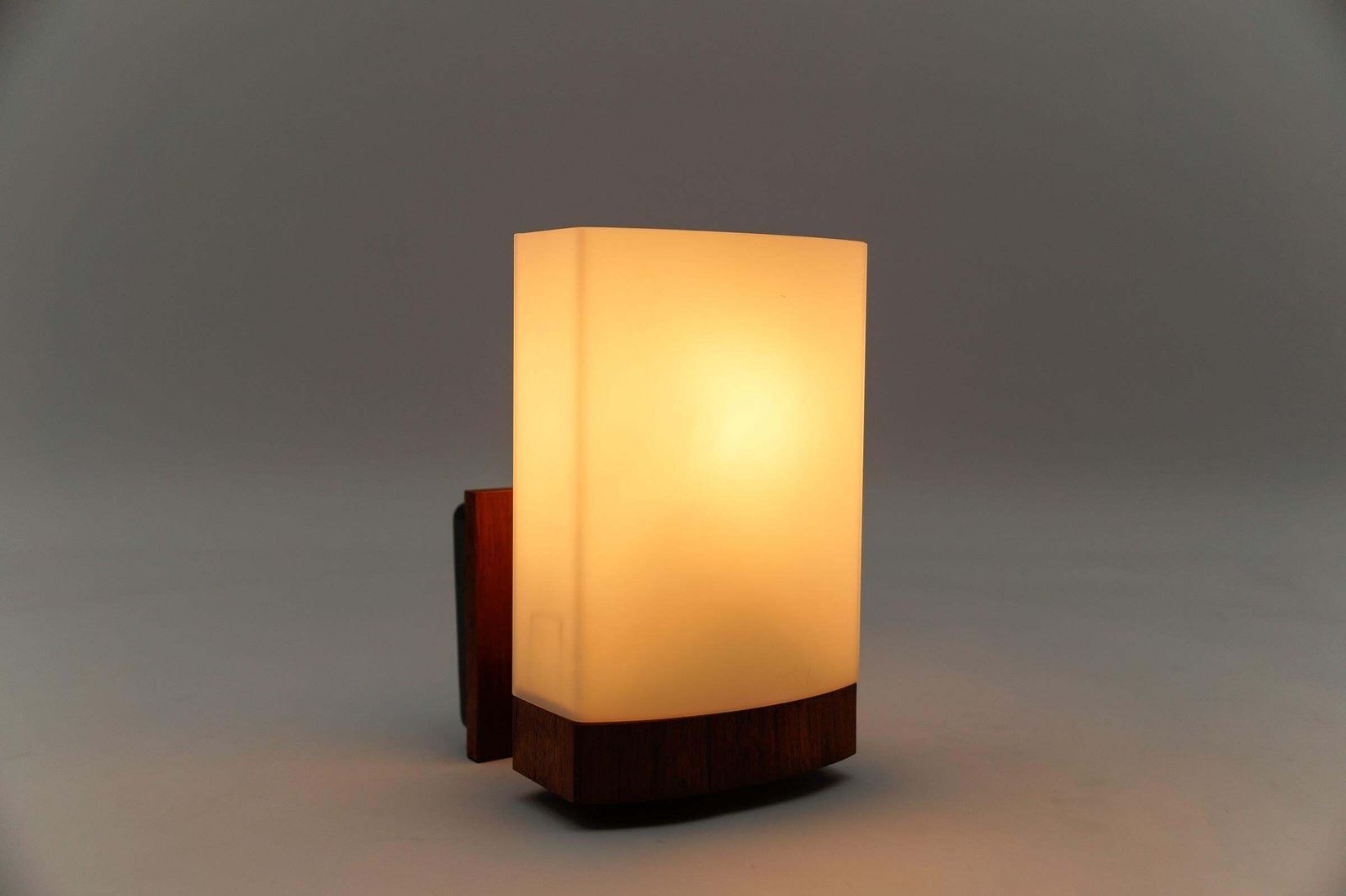 Teak And Opaline Glass Wall Lamp By Kaiser Leuchten, 1960s photo 637.0