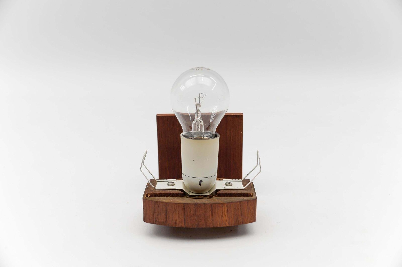 637.0 Teak And Opaline Glass Wall Lamp By Kaiser Leuchten, 1960s photo