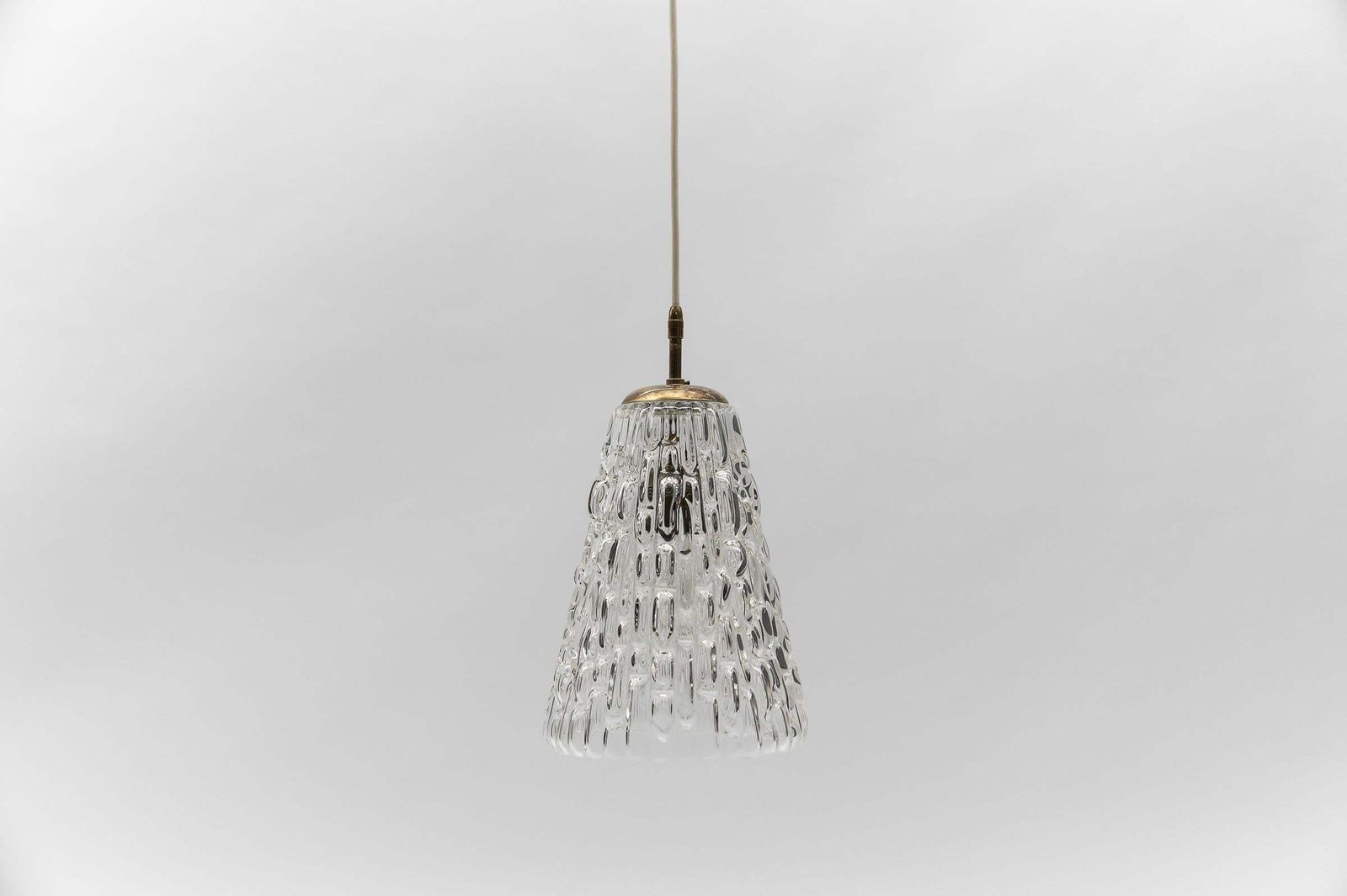 Lovely Mid Century Modern Brass & Bubble Glass Pendant Lamp By Rupert Nikoll photo furniture