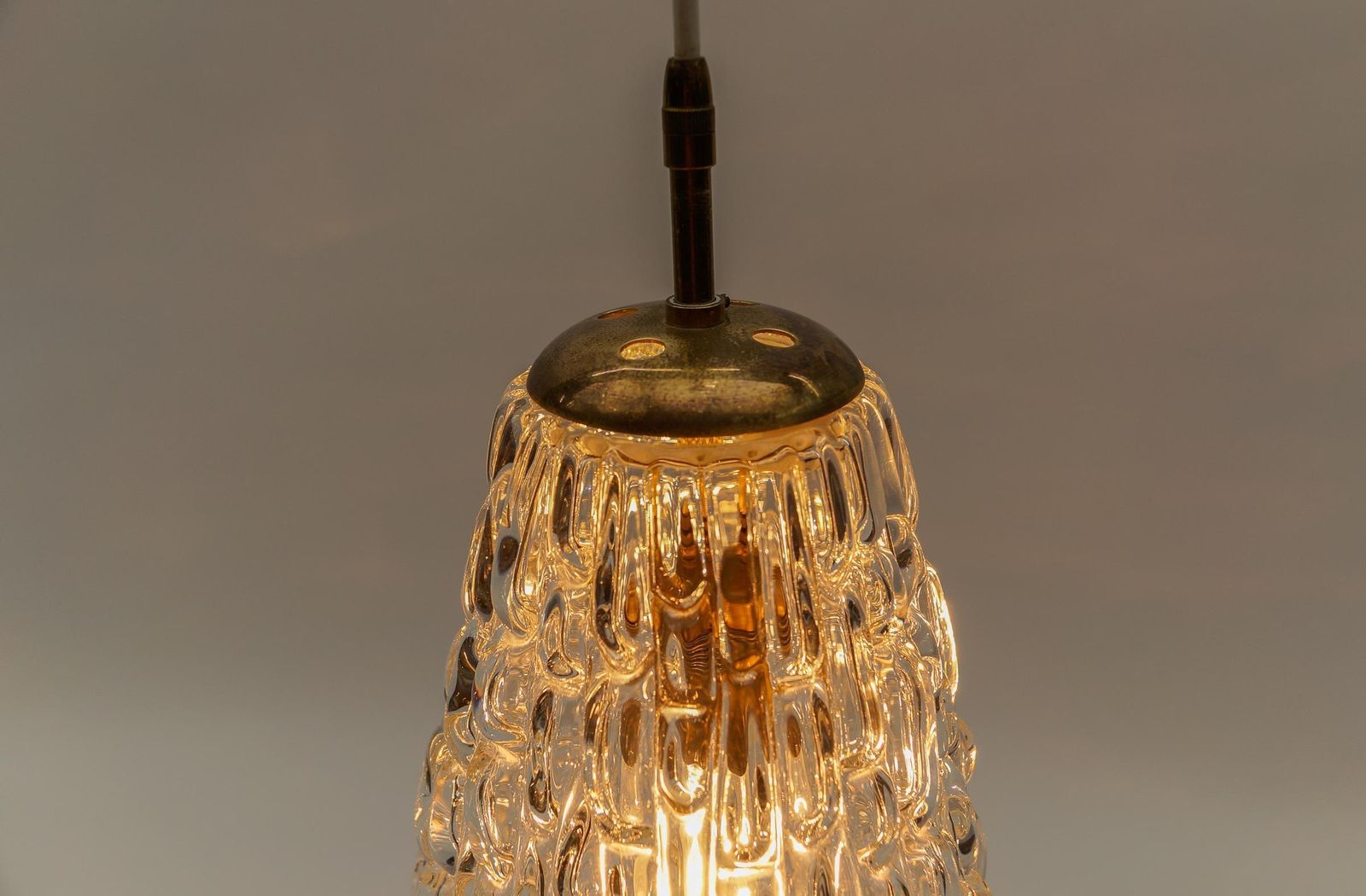 photo furniture Lovely Mid Century Modern Brass & Bubble Glass Pendant Lamp By Rupert Nikoll