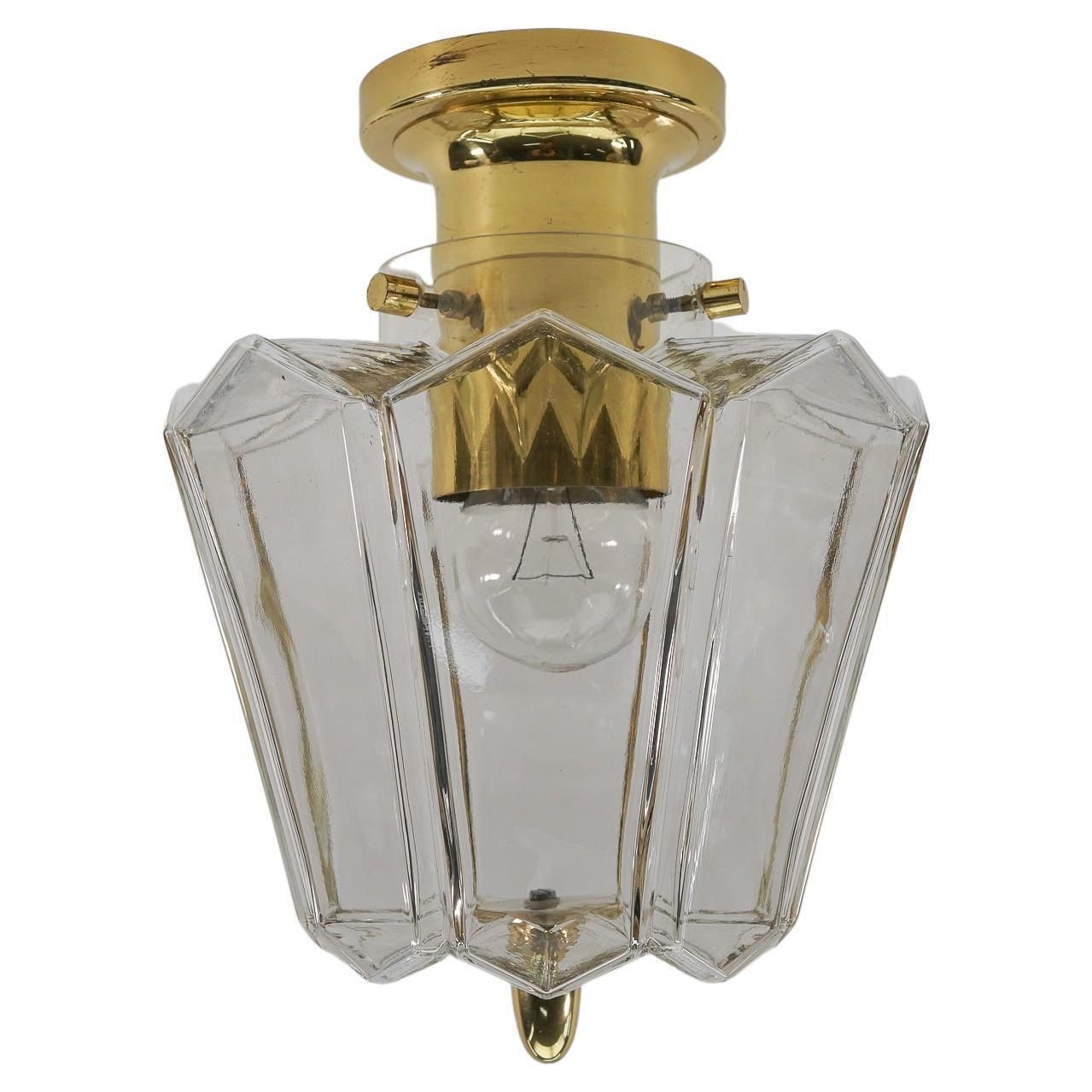 Lovely Ceiling Lamp In Smoked Glass By Limburg, Germany, 1960s