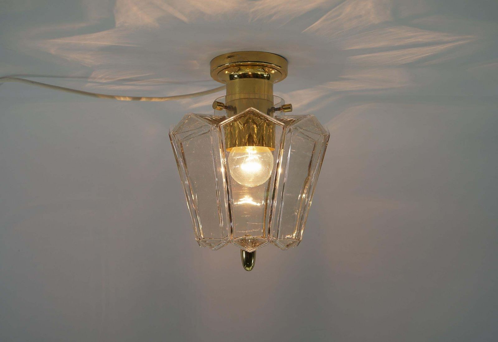 Lovely Ceiling Lamp In Smoked Glass By Limburg, Germany, 1960s photo furniture