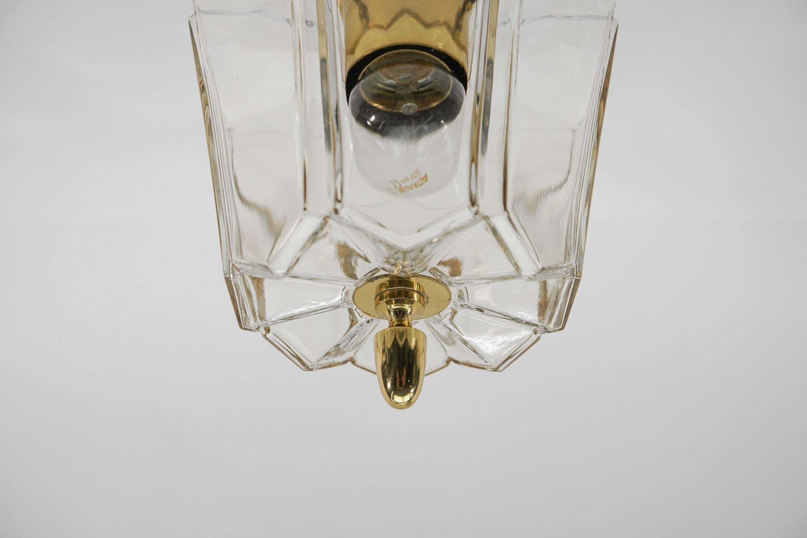 Lovely Ceiling Lamp In Smoked Glass By Limburg, Germany, 1960s photo vintage