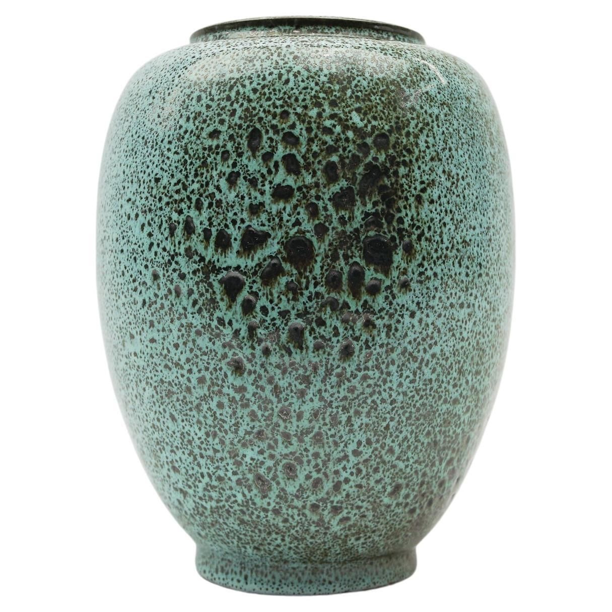 Green Lava Studio Ceramic Vase By Wilhelm & Elly Kuch, 1960s, Germany
