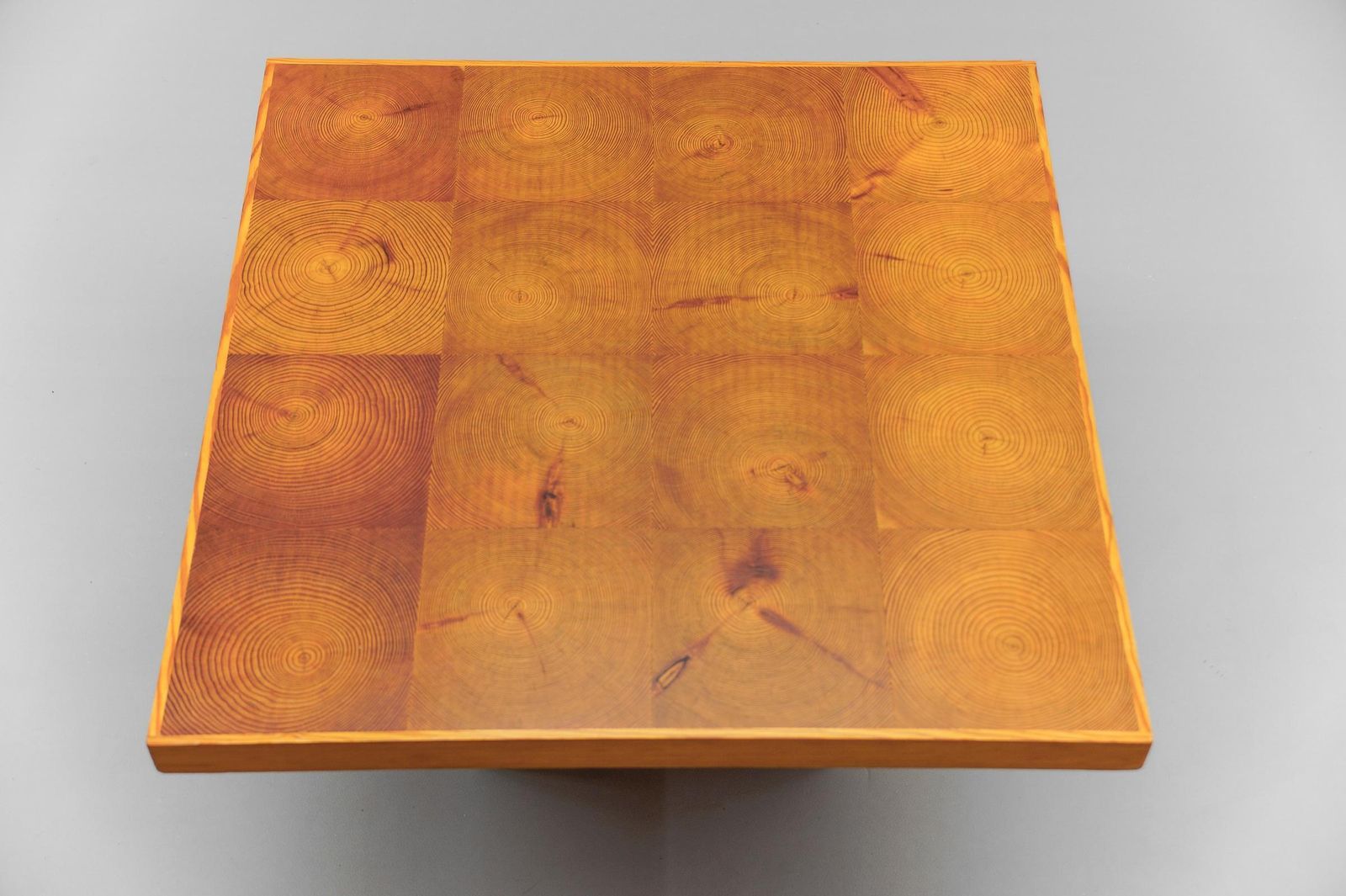 Mid Century Modern Square Pine Wood Coffee Table, Scandinavian Modern 1960s photo buy