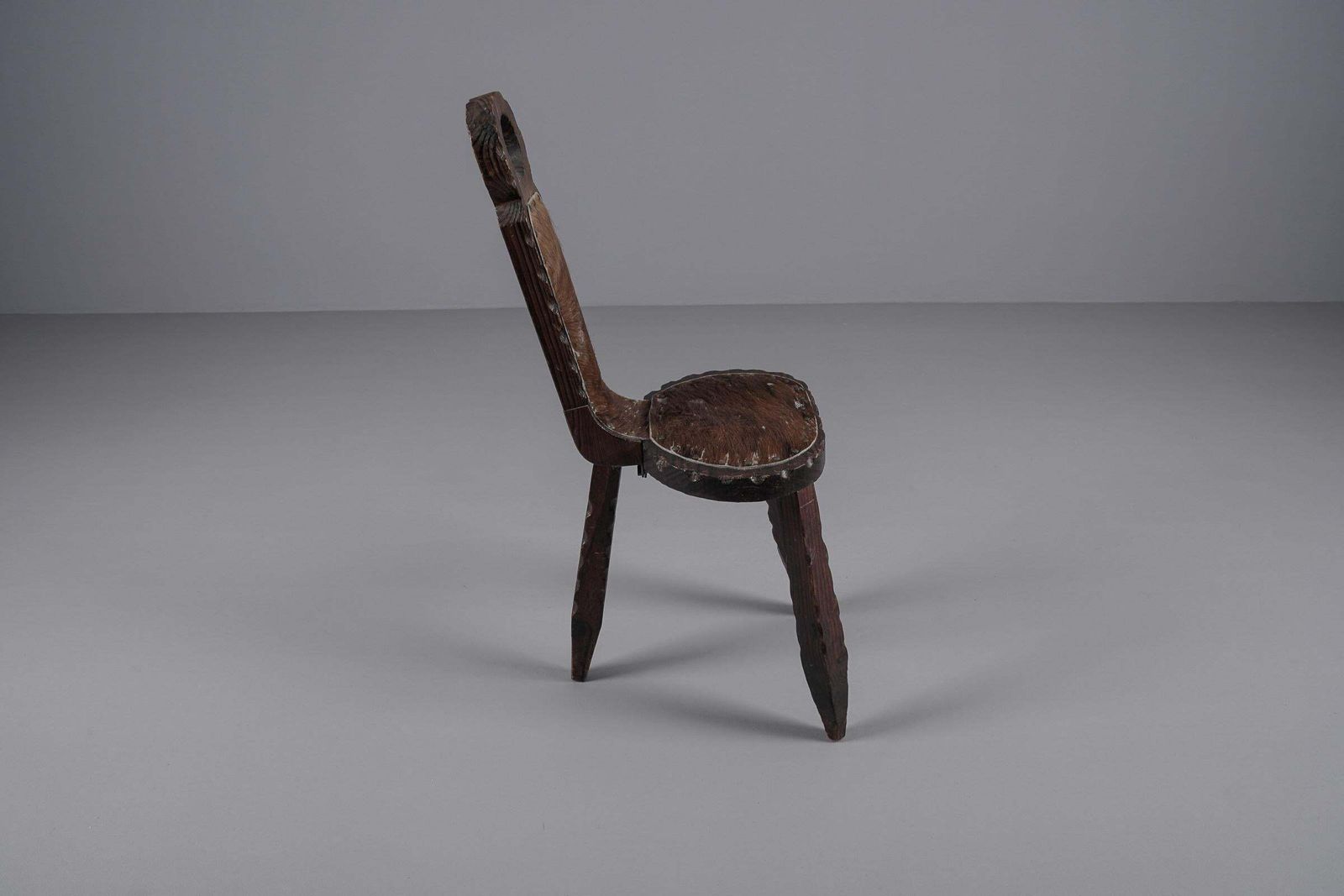 3 Legged Brutalist Rustic Modern Sculptured Chair, 1960s France photo buy