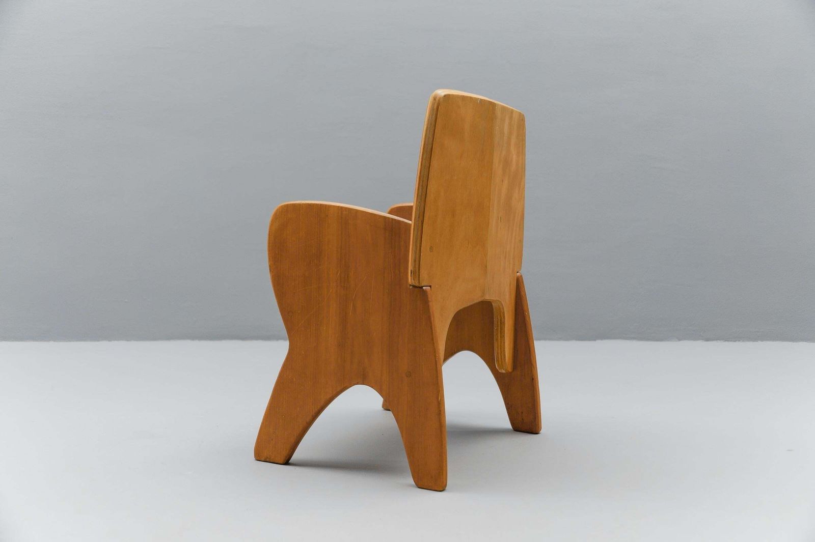 Awesome And Rare Scandinavian Wooden Childs Chair, 1960s photo vinterior