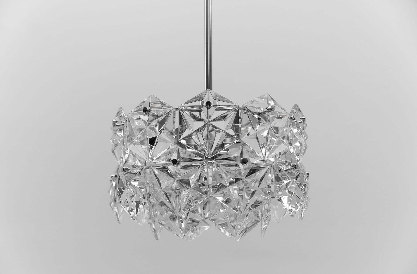 Stunning Chandelier Made Of Chrome And Crystal Glass By Kinkeldey, 1970s Germany photo vinterior