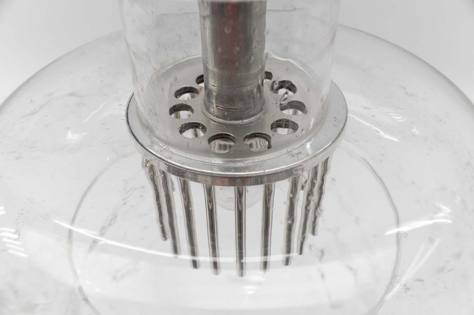 Lighting Mid Century Modern Chrome & Glass Pendant Lamp By Doria, 1960s Germany photo