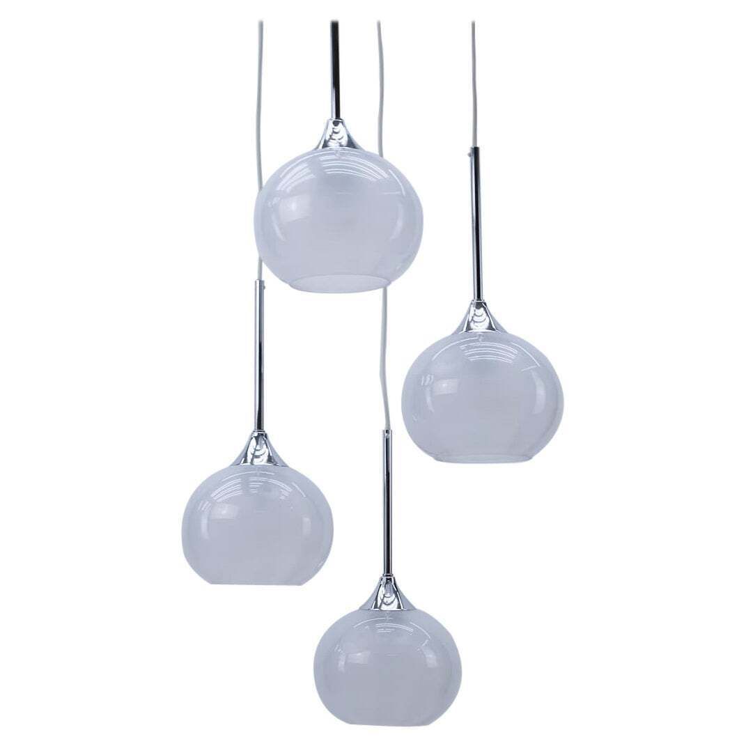 Very Rare Milk Glass Cascading Lamp From Italy, 1960s