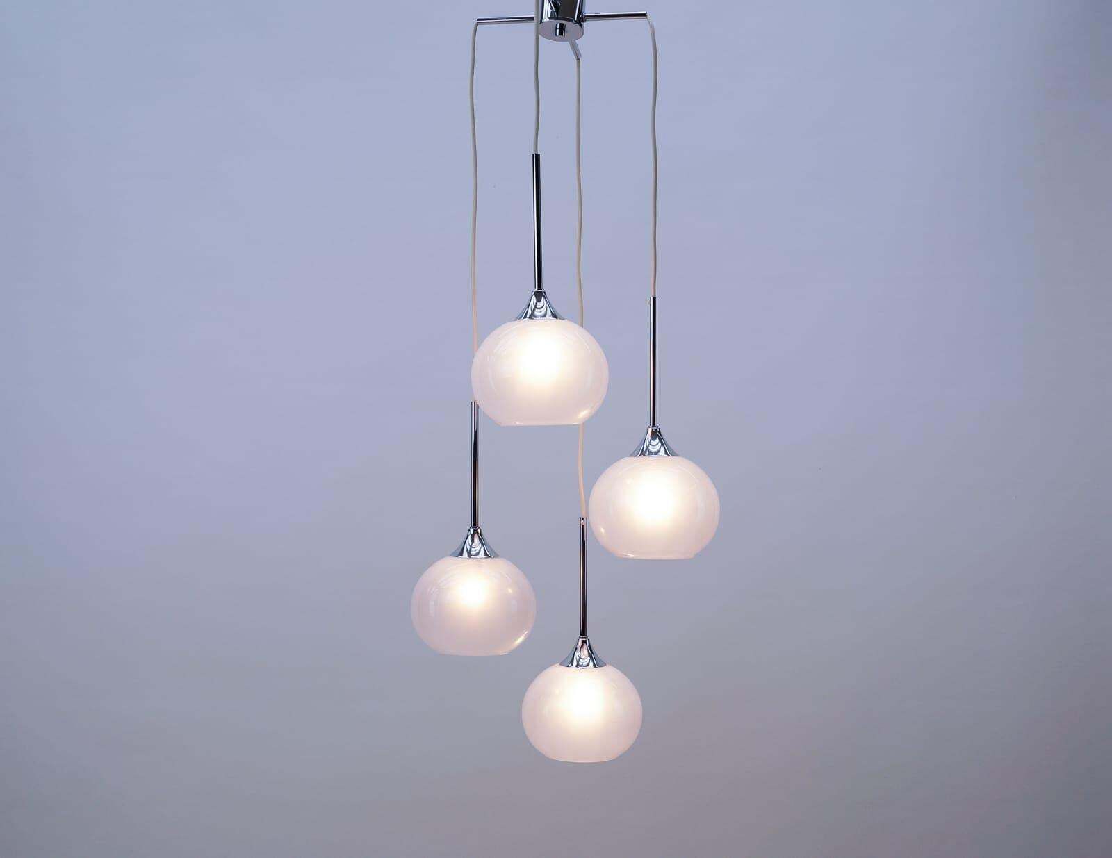 Very Rare Milk Glass Cascading Lamp From Italy, 1960s photo for sale