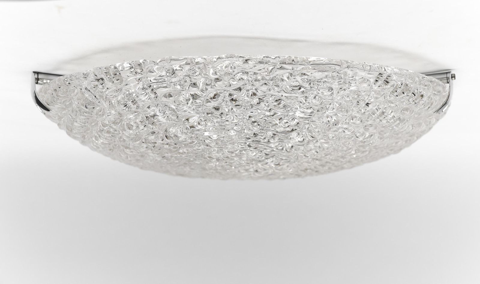 1. Of 2 Huge Glass Rings Flush Mount By Kaiser Leuchten, 1960s Germany photo vintage