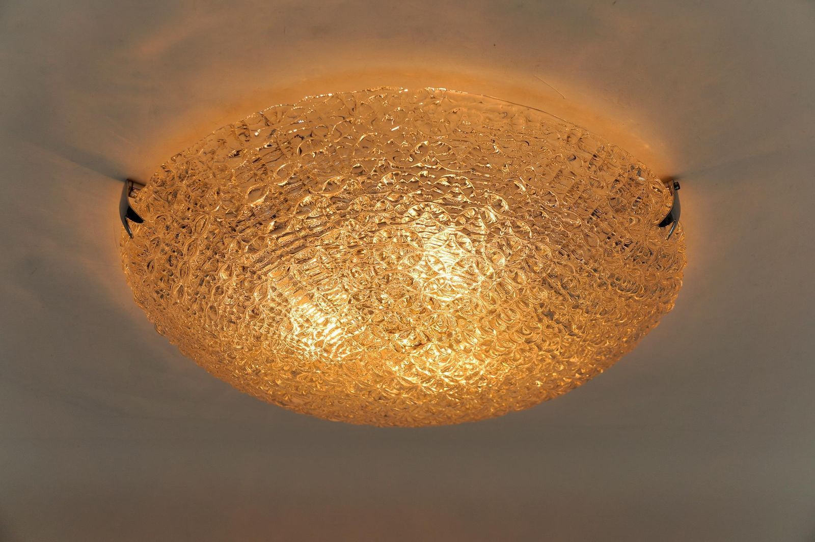 764.0 1. Of 2 Huge Glass Rings Flush Mount By Kaiser Leuchten, 1960s Germany photo