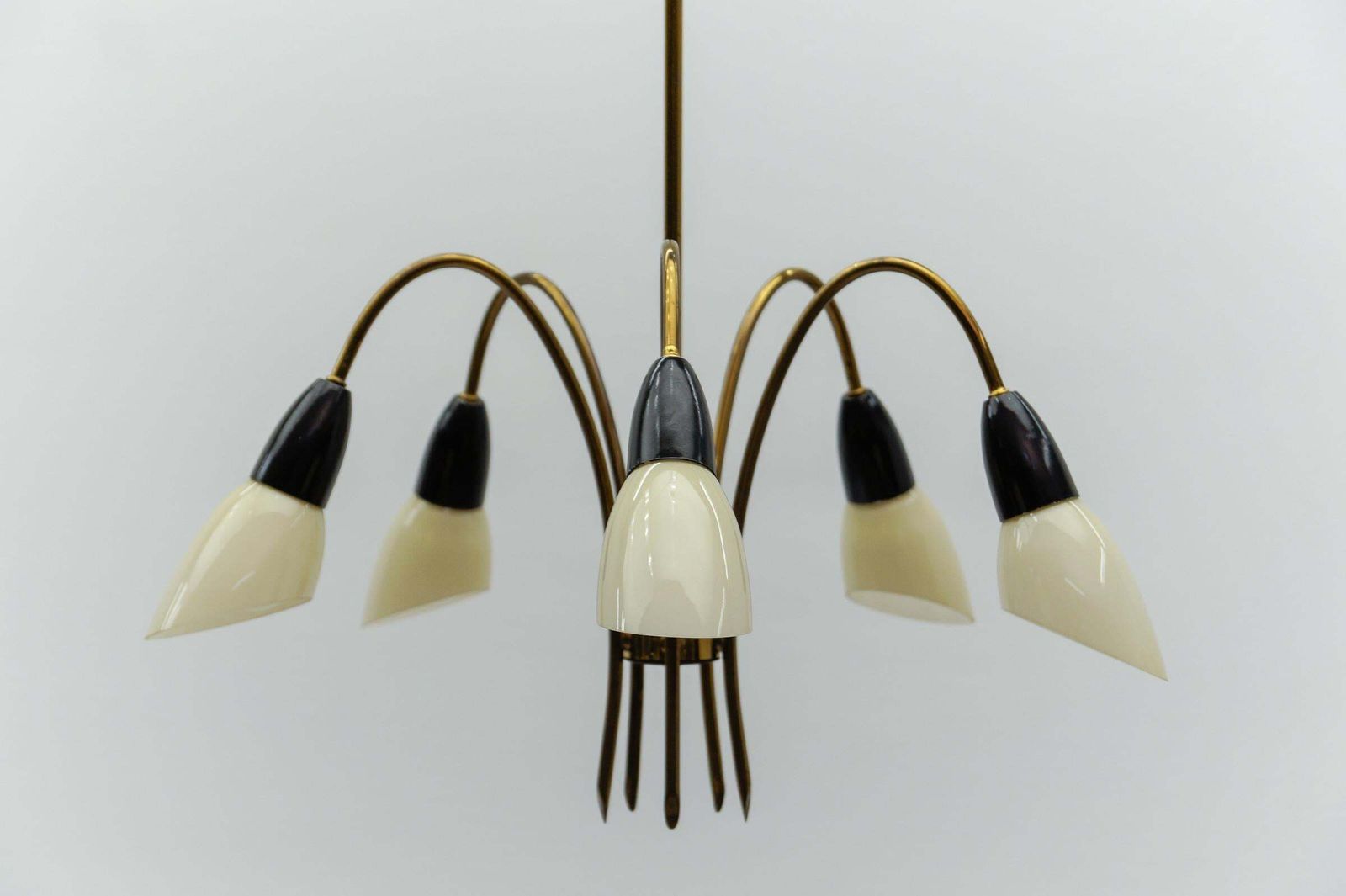 Awesome Brass Spider Lamp With Glass Shades, 1950s Italy photo buy