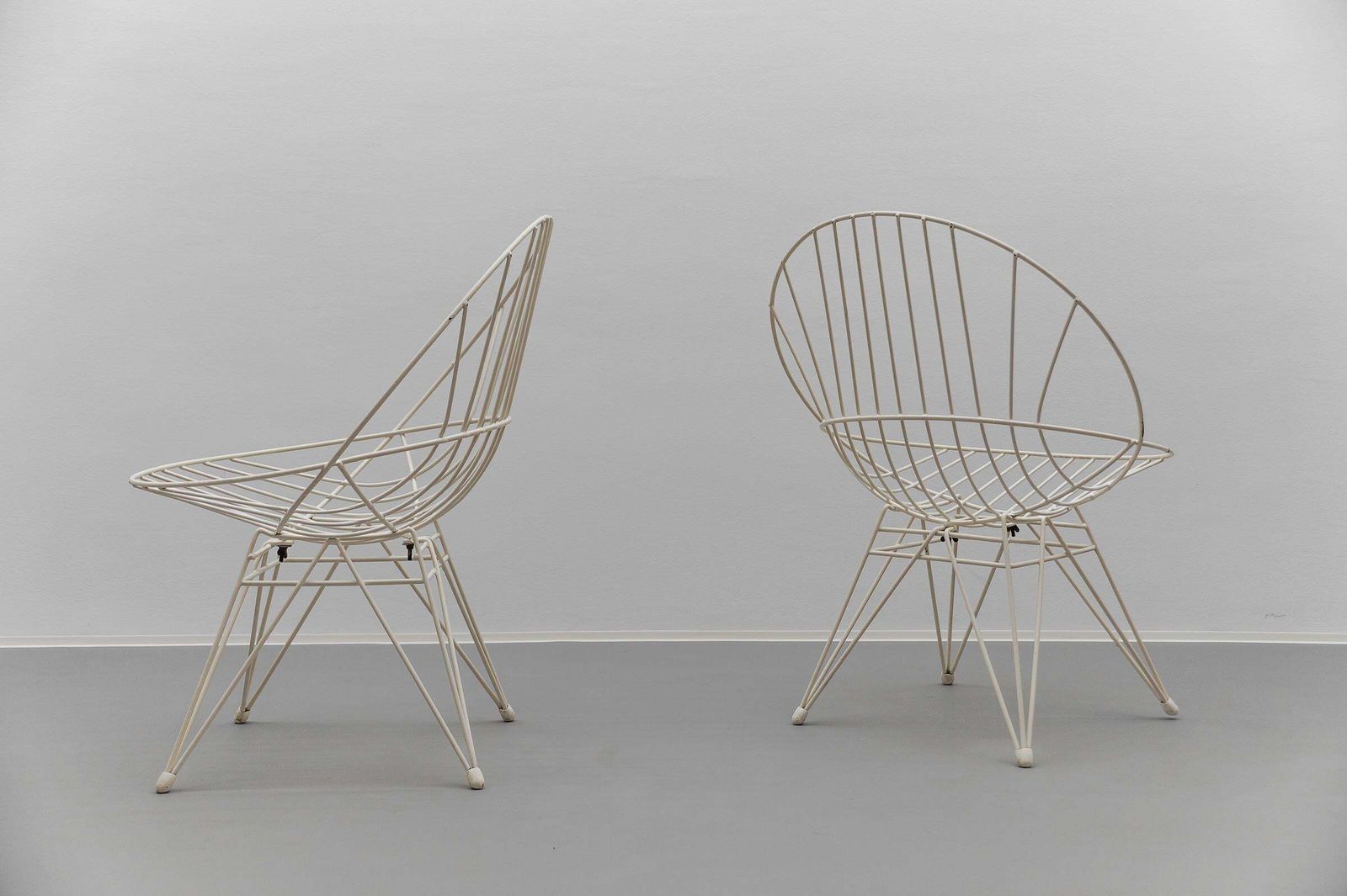 2x Combex Wire Chair + Table By Cees Braakman For Pastoe, 1950er Netherlands photo vinterior
