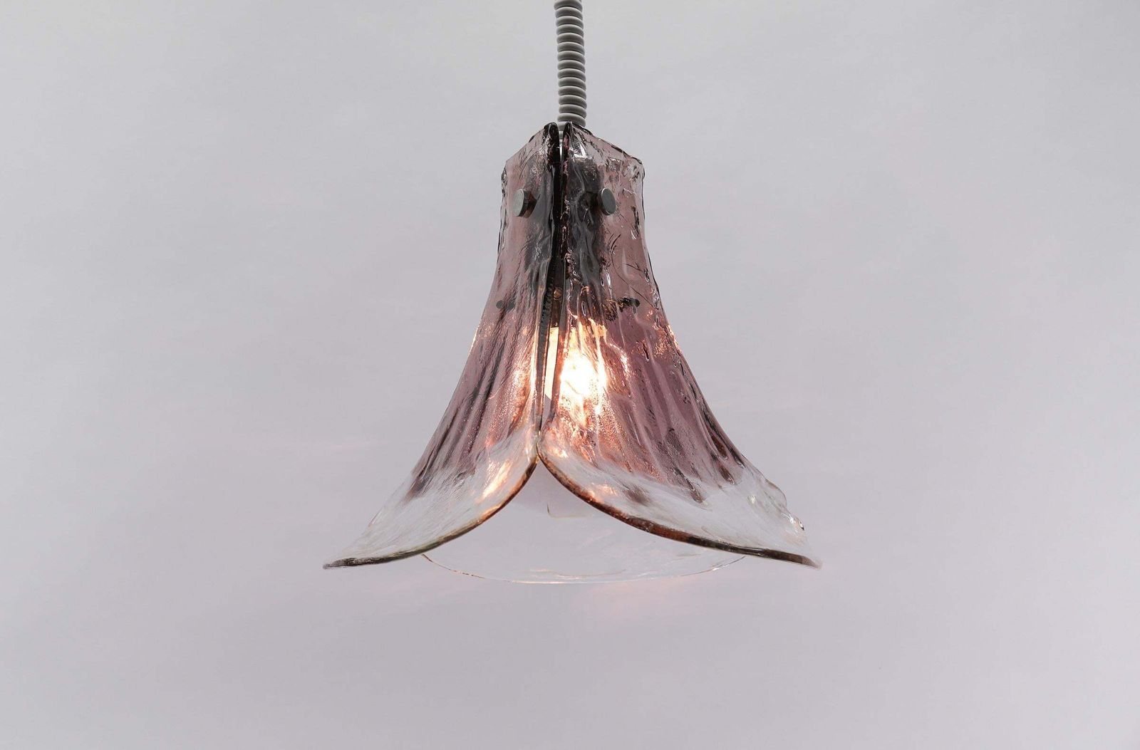 Lovely Violet Pendant Lamp For J.T. Kalmar In Murano Glass By Carlo Nason, 1970s photo for sale