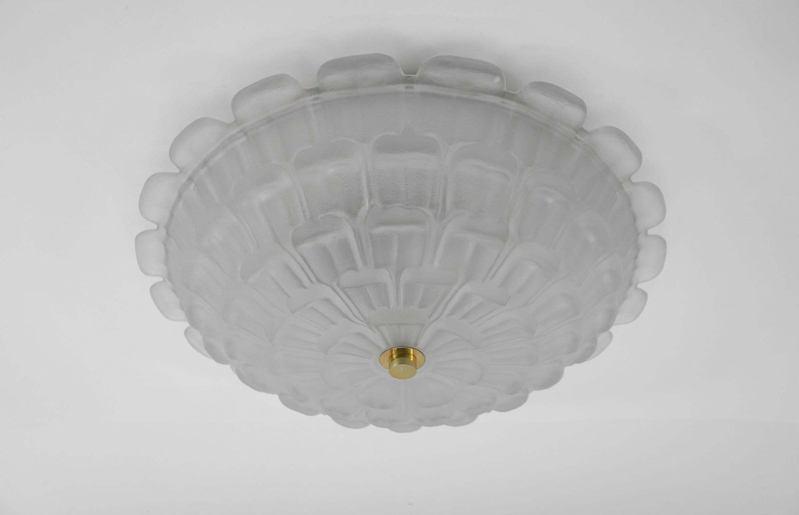 Lovely Elegant Stained Glass Flush Mount, 1960s France photo for sale