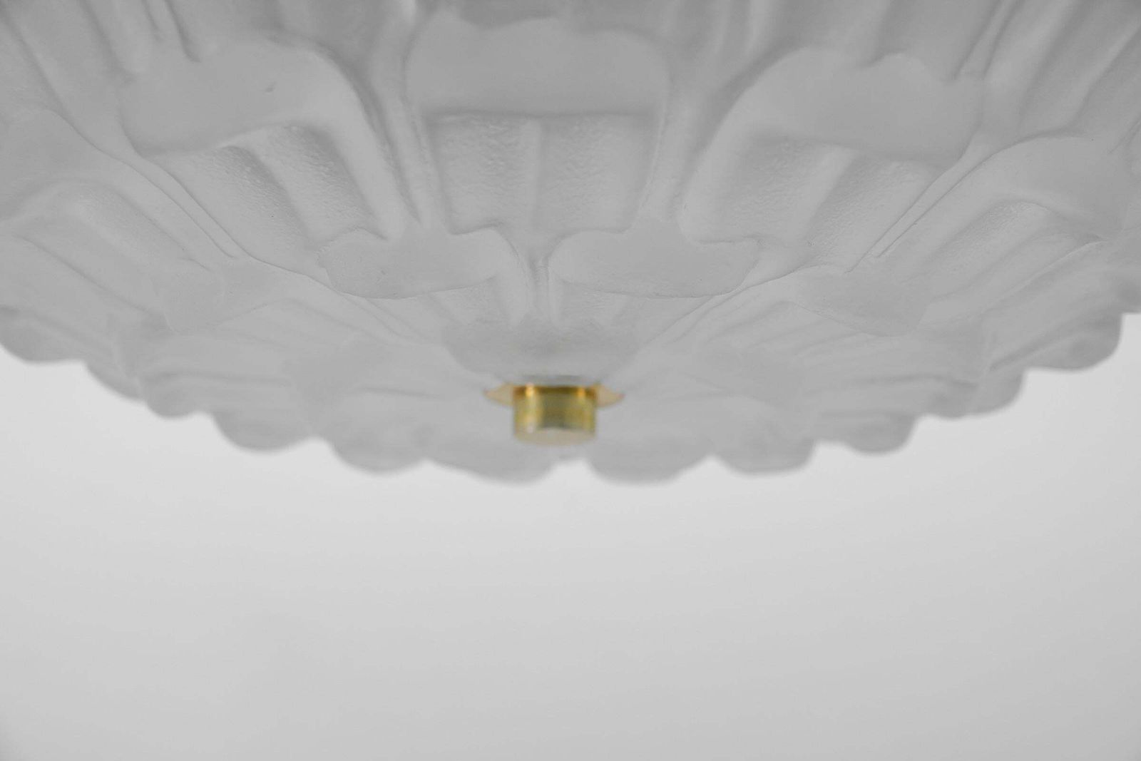 photo furniture Lovely Elegant Stained Glass Flush Mount, 1960s France