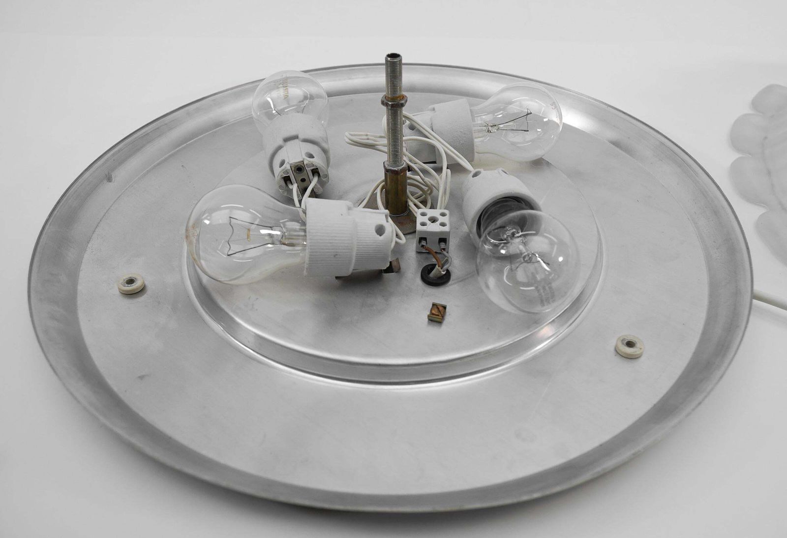 photo for sale Lovely Elegant Stained Glass Flush Mount, 1960s France