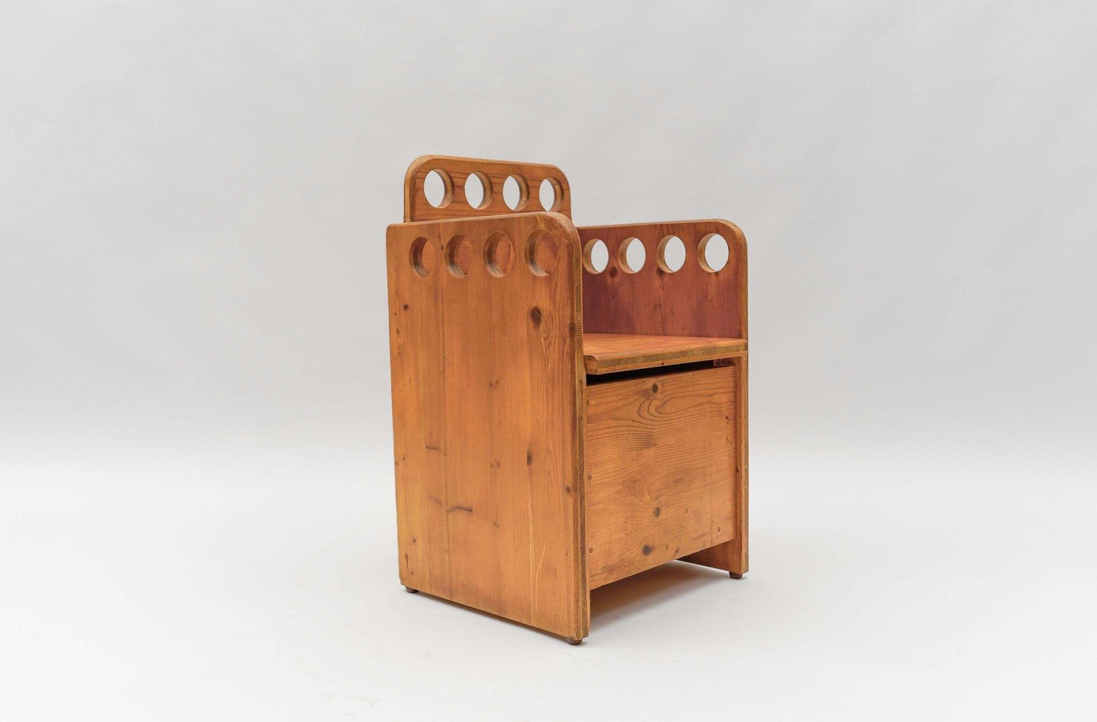 Awesome And Rare Scandinavian Pine Wood Childs Set   Chair And Bench, 1960s photo 1529.0