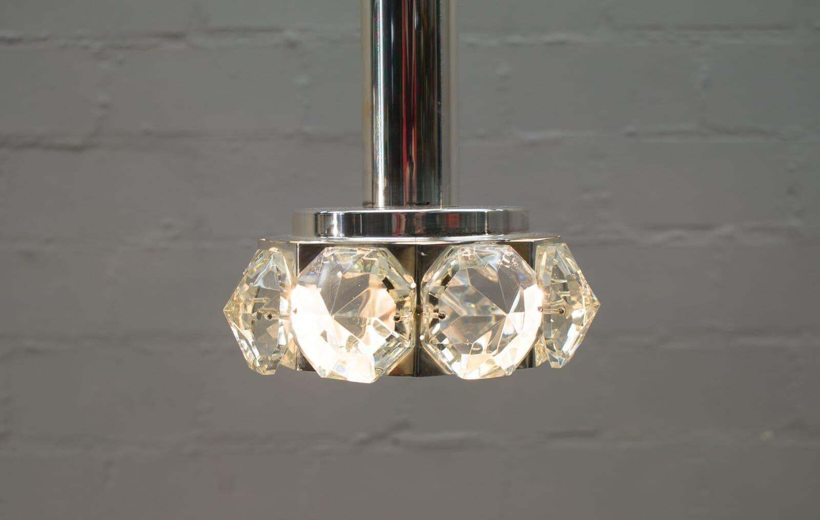 Lovely Bakalowits & Söhne Ceiling Lamp With Large Glass Diamonds, 1970s photo 1274.0