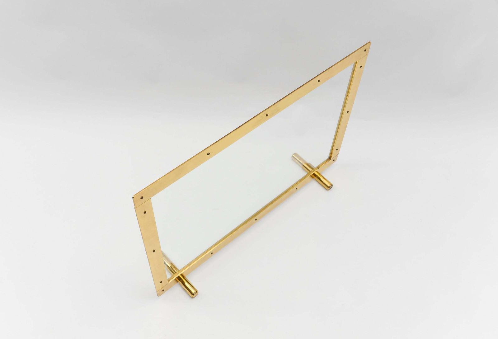 Elegant Mid Centutry Modern Fireplace Screen In Gold And Glass, 1970s Italy photo Home Decor
