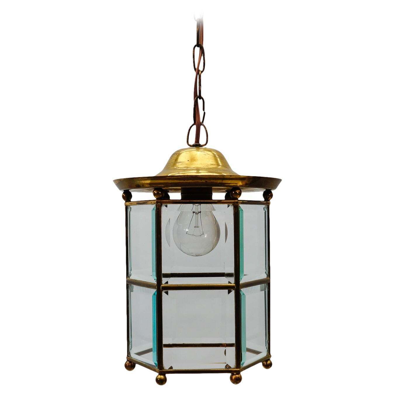 Awesome Adolf Loos Lobmeyr Light Cut Glass And Brass, Austria 1930s