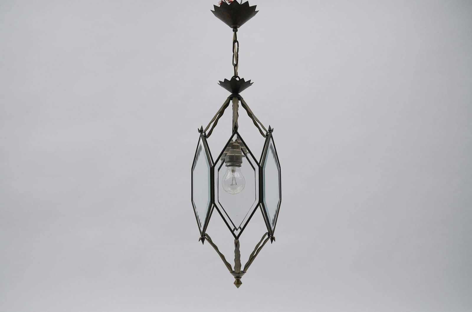 Lovely Adolf Loos Lobmeyr Style Light Beveled Glass And Brass, Austria photo 1359.0