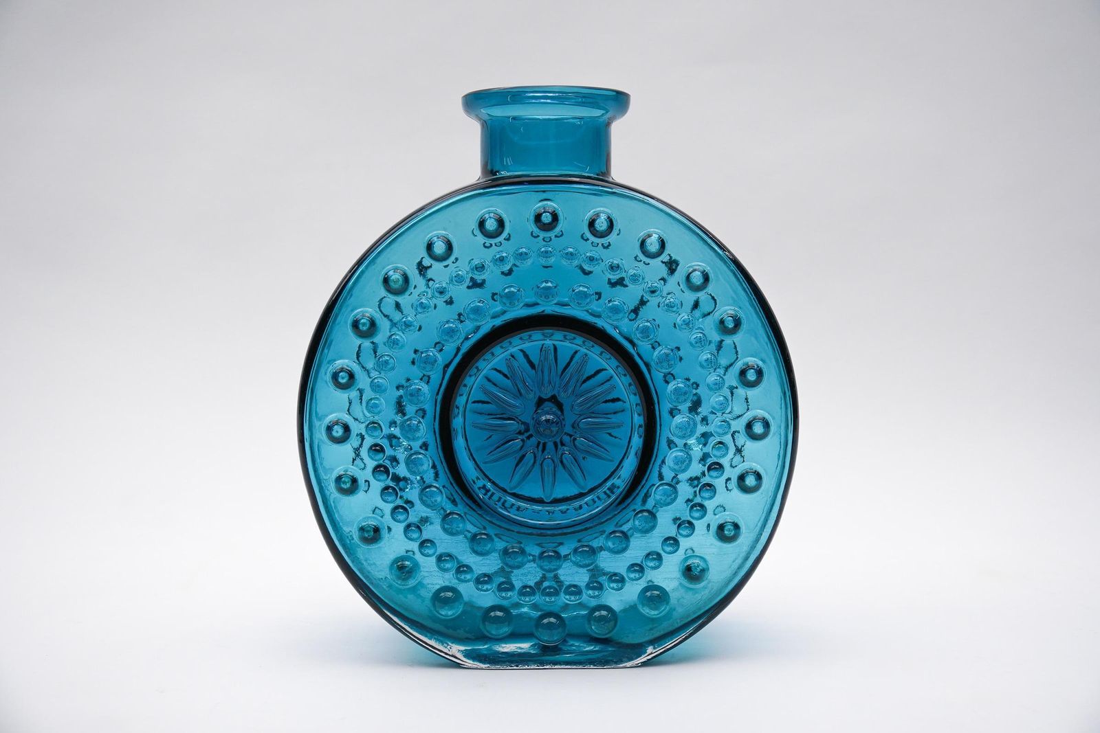 Large Blue Bubble Glass Vase Attributed To Helena Tynell By Jachmann, 1960s photo furniture