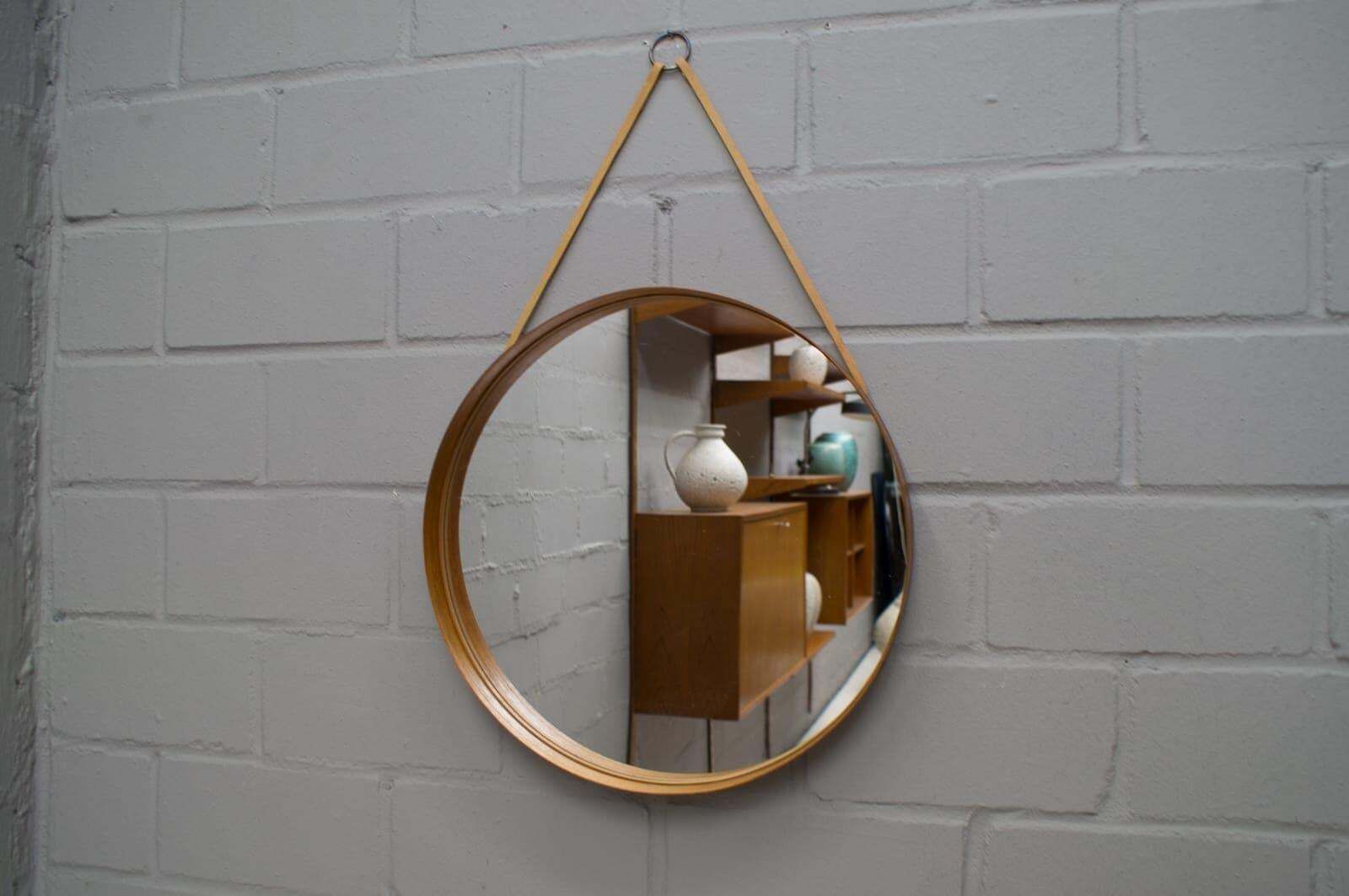 Wall Mirror In Teak Produced By Glass Mäster In Markaryd, Sweden 1960s photo for sale