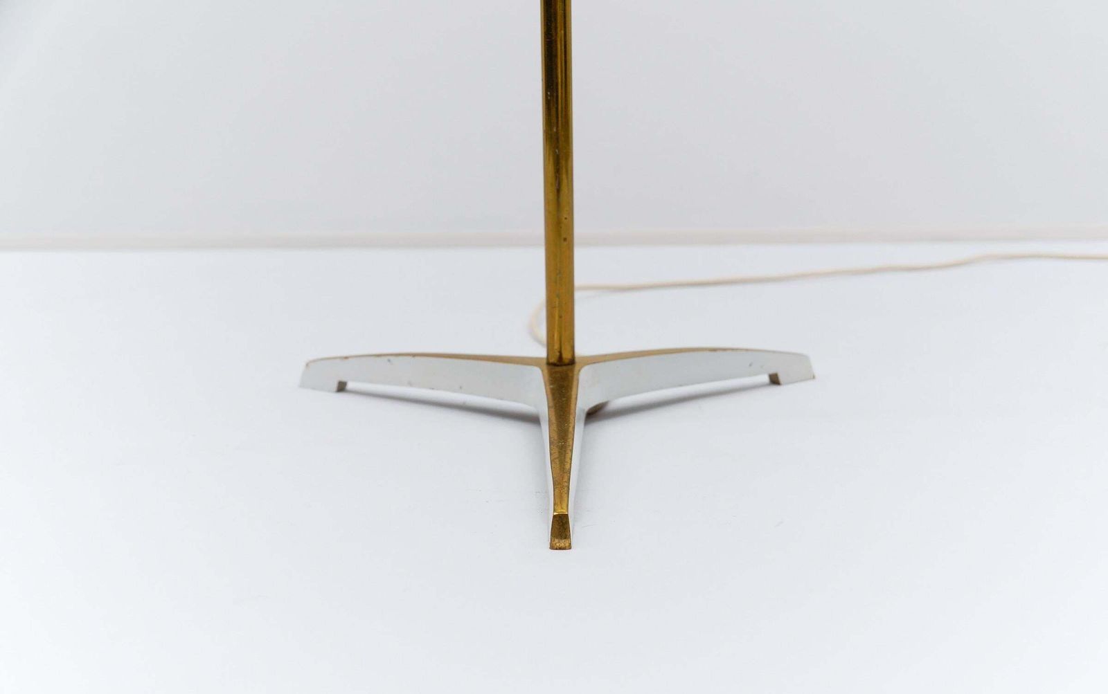photo furniture Mid Century Modern Tripod Brass And Folding Shade Floor Lamp In Japanese Style