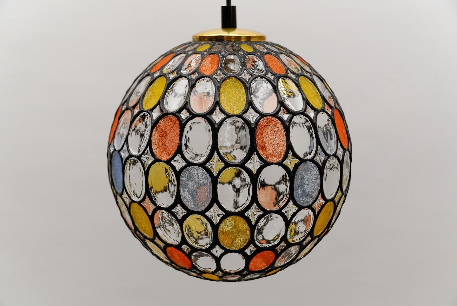 Large Multicolored Glass Ball Ceiling Lamp By Limburg, 1960s Germany, 1960s photo vintage