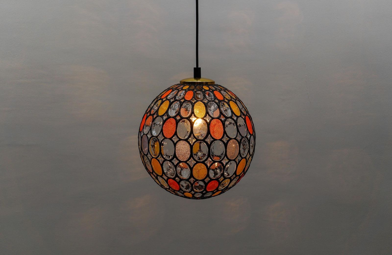 photo furniture Large Multicolored Glass Ball Ceiling Lamp By Limburg, 1960s Germany, 1960s