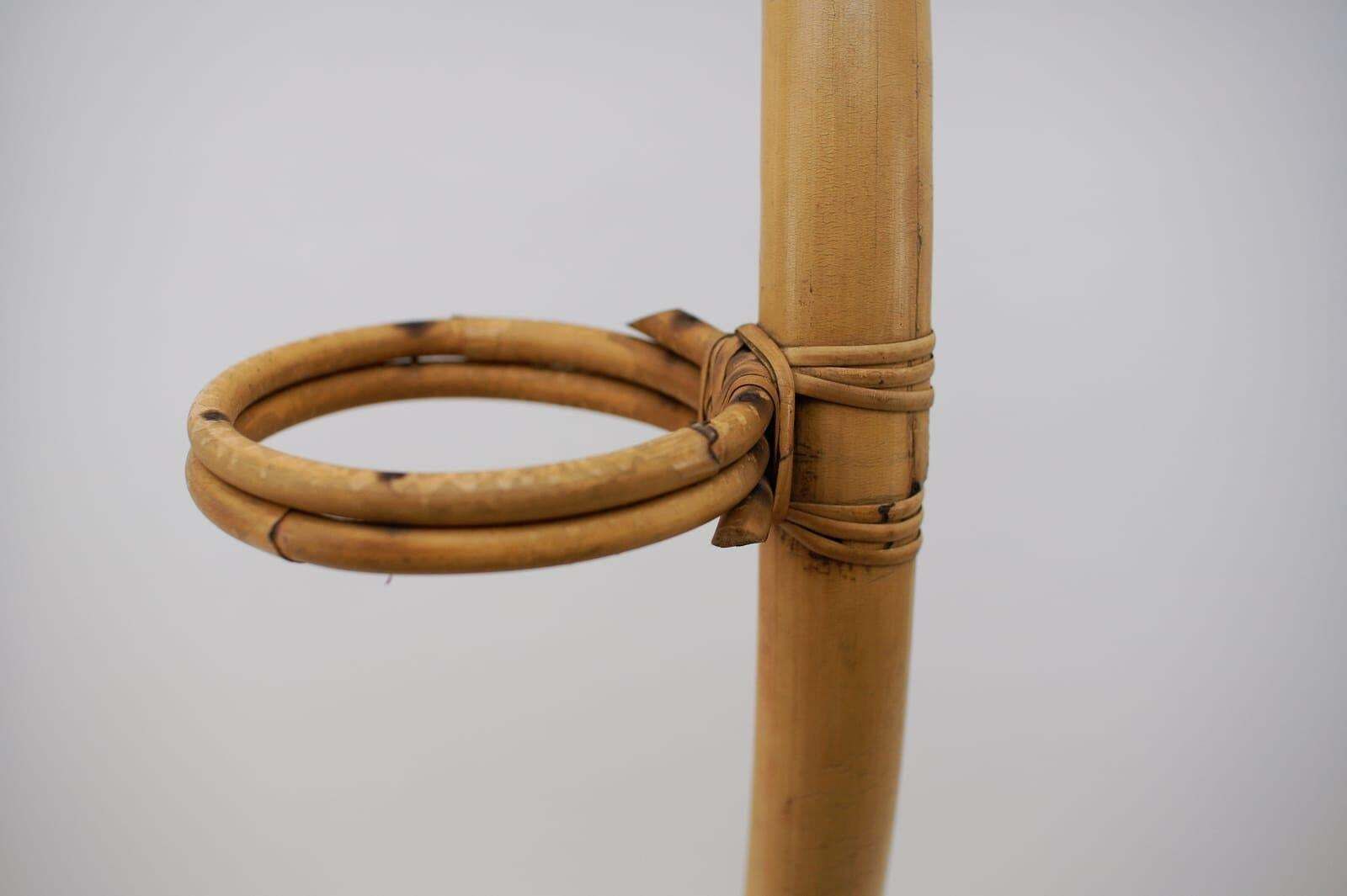 Rattan & Bamboo Flower Stand Bonaccina Attributed, Italy, 1950s photo vinterior