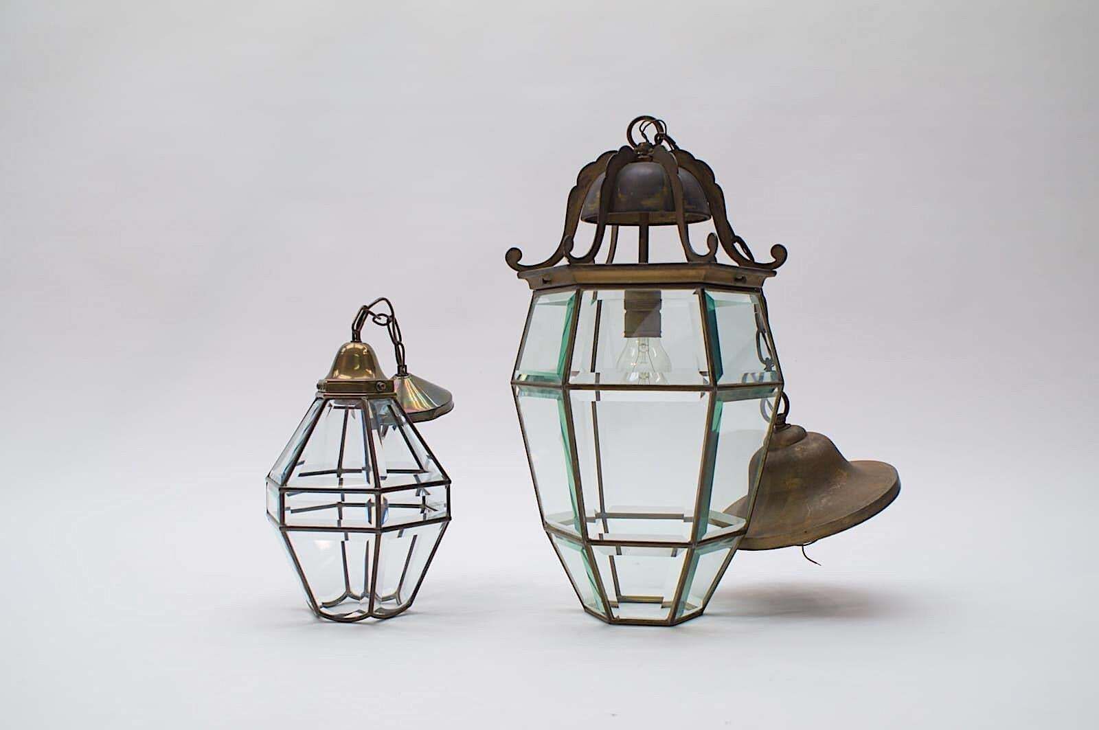 Lovely Adolf Loos Lobmeyr Style Light Cut Glass And Brass, Austria 1930s photo vintage