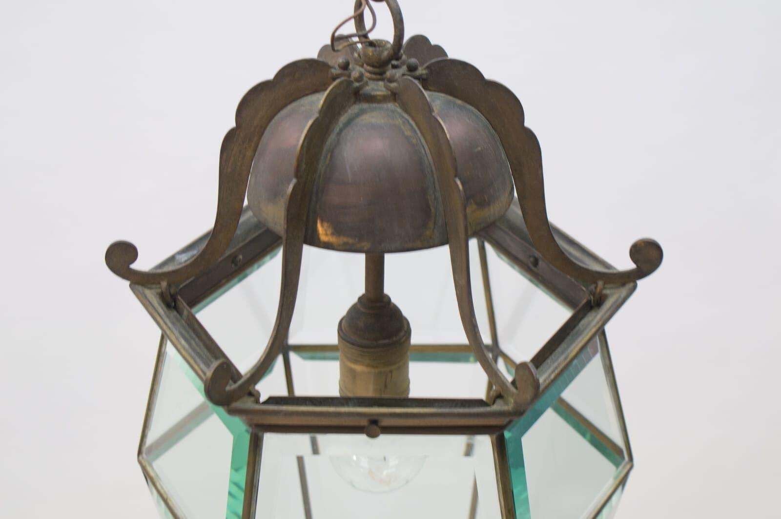 photo for sale Lovely Adolf Loos Lobmeyr Style Light Cut Glass And Brass, Austria 1930s