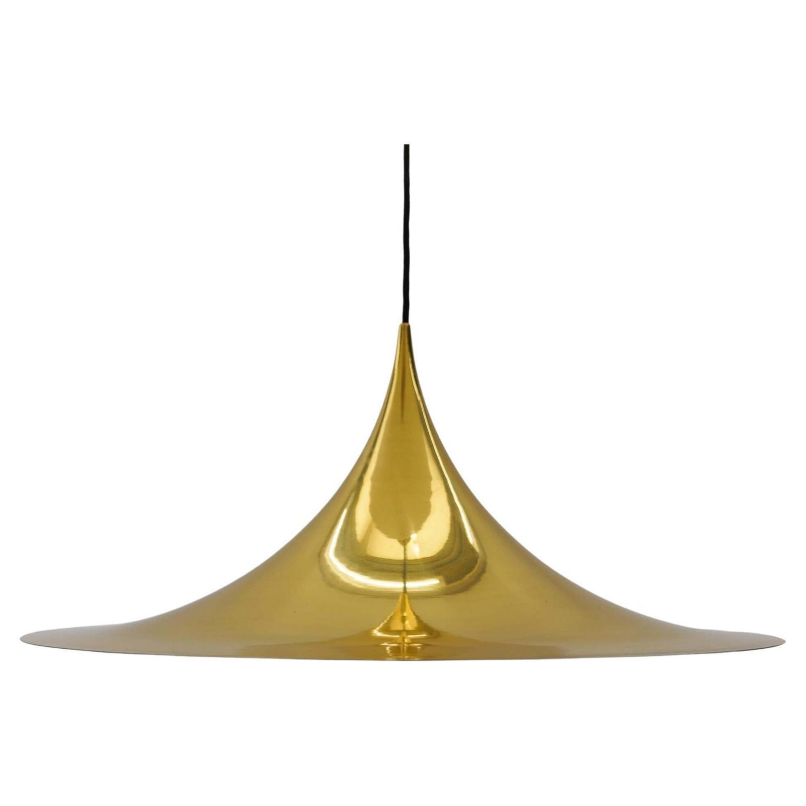 Large Gold Semi Pendant Lamp By Claus Bonderup & Torsten Thorup For Fog & Mørup