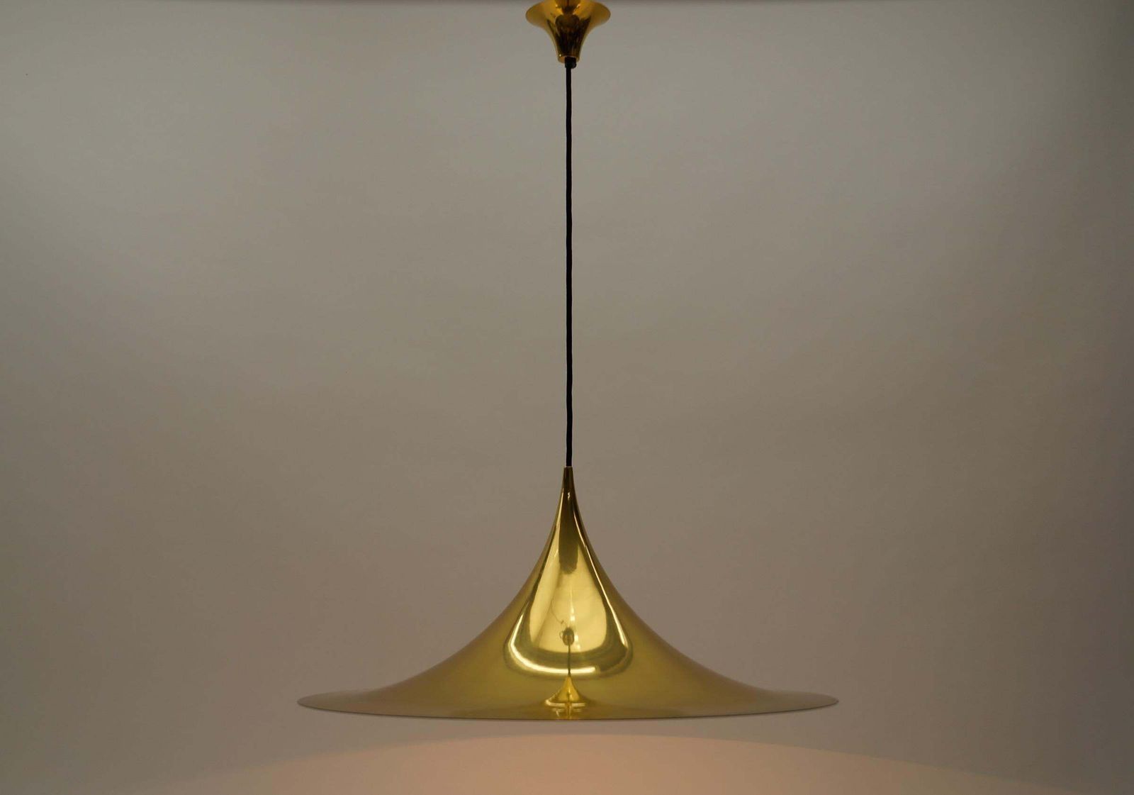 photo buy Large Gold Semi Pendant Lamp By Claus Bonderup & Torsten Thorup For Fog & Mørup