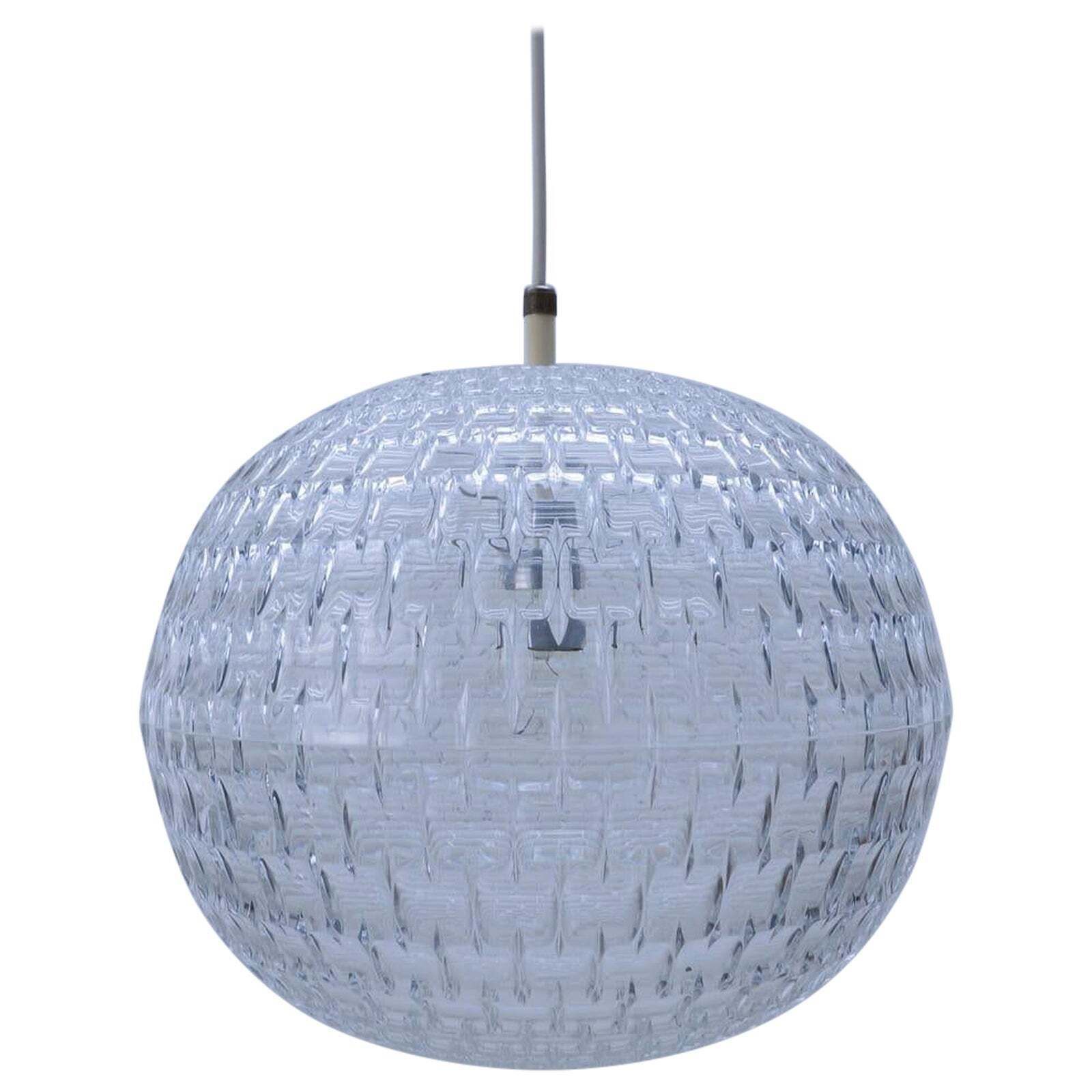 Clear Acrylic Pendant Lamp By Aloys F. Gangkofner For Erco Leuchten, 1960s