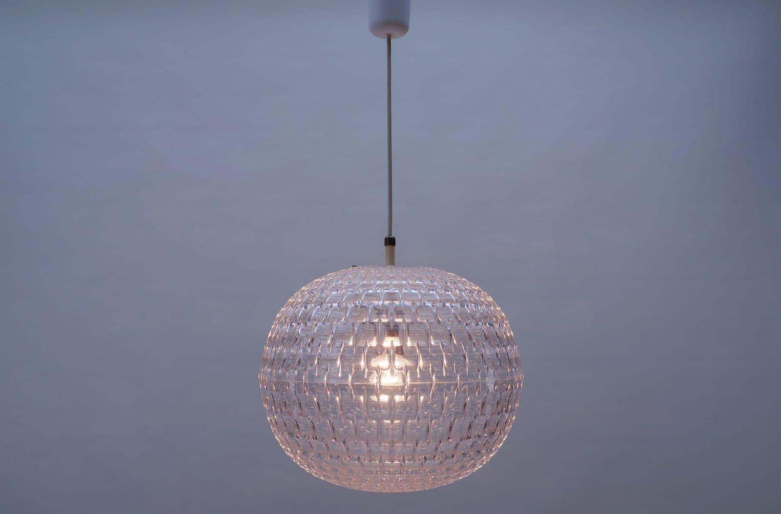 Clear Acrylic Pendant Lamp By Aloys F. Gangkofner For Erco Leuchten, 1960s photo vinterior
