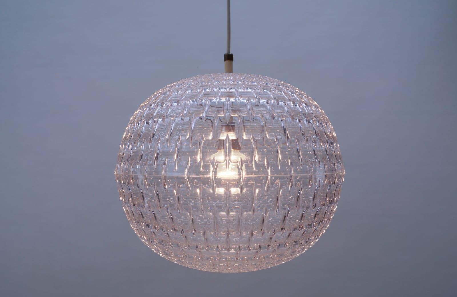 Clear Acrylic Pendant Lamp By Aloys F. Gangkofner For Erco Leuchten, 1960s photo vintage