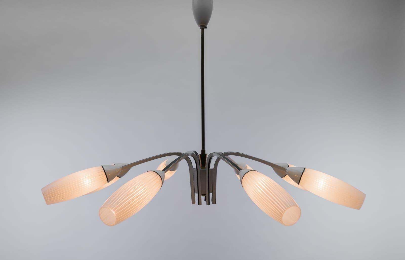 Ceiling 8 Light Sputnik Lamp In The Manner Of Arteluce, Italy 1950s photo for sale