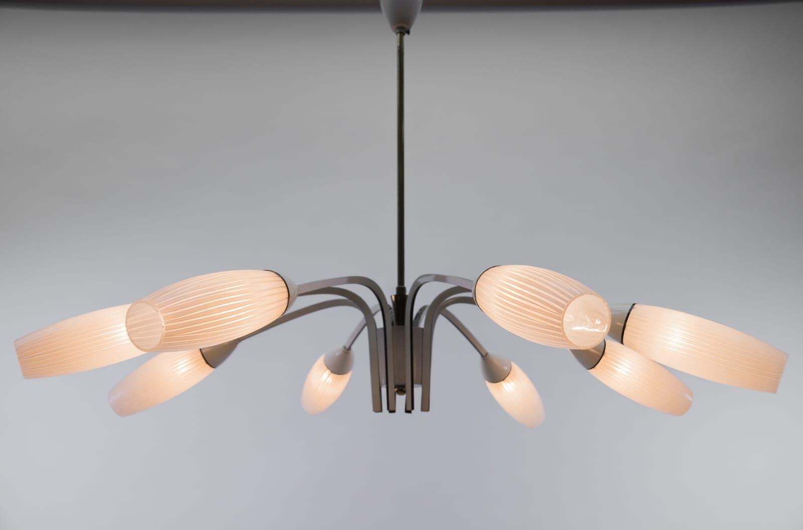 Ceiling 8 Light Sputnik Lamp In The Manner Of Arteluce, Italy 1950s photo 892.0