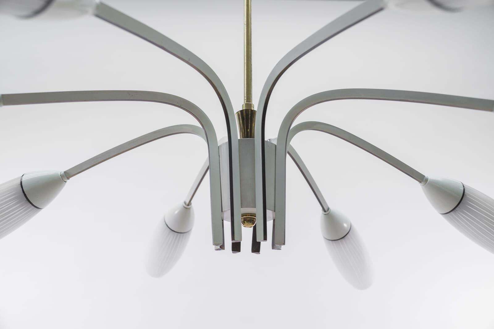 photo furniture Ceiling 8 Light Sputnik Lamp In The Manner Of Arteluce, Italy 1950s