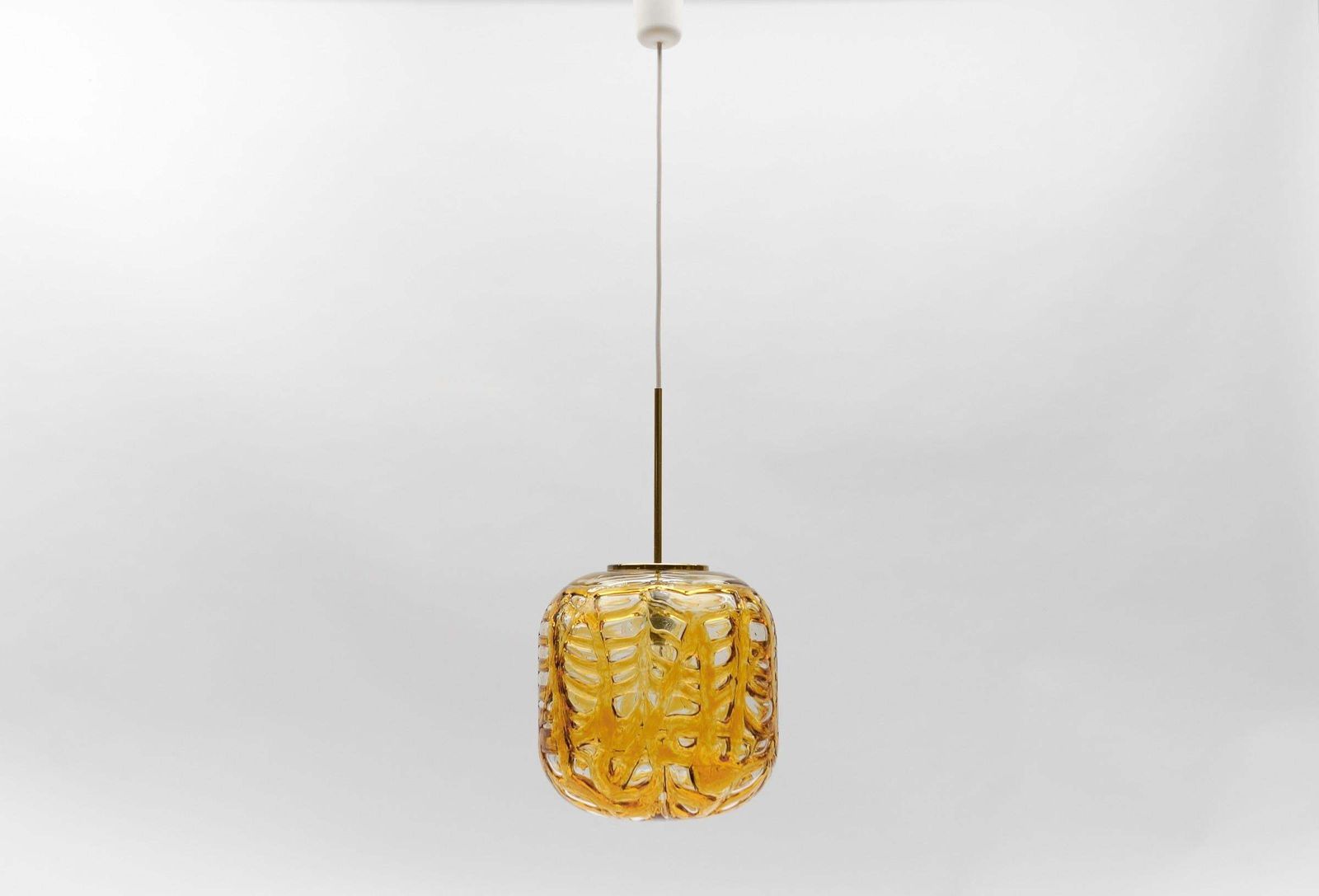 Large Oval Yellow Murano Glass Ball Pendant Lamp By Doria, 1960s Germany photo furniture