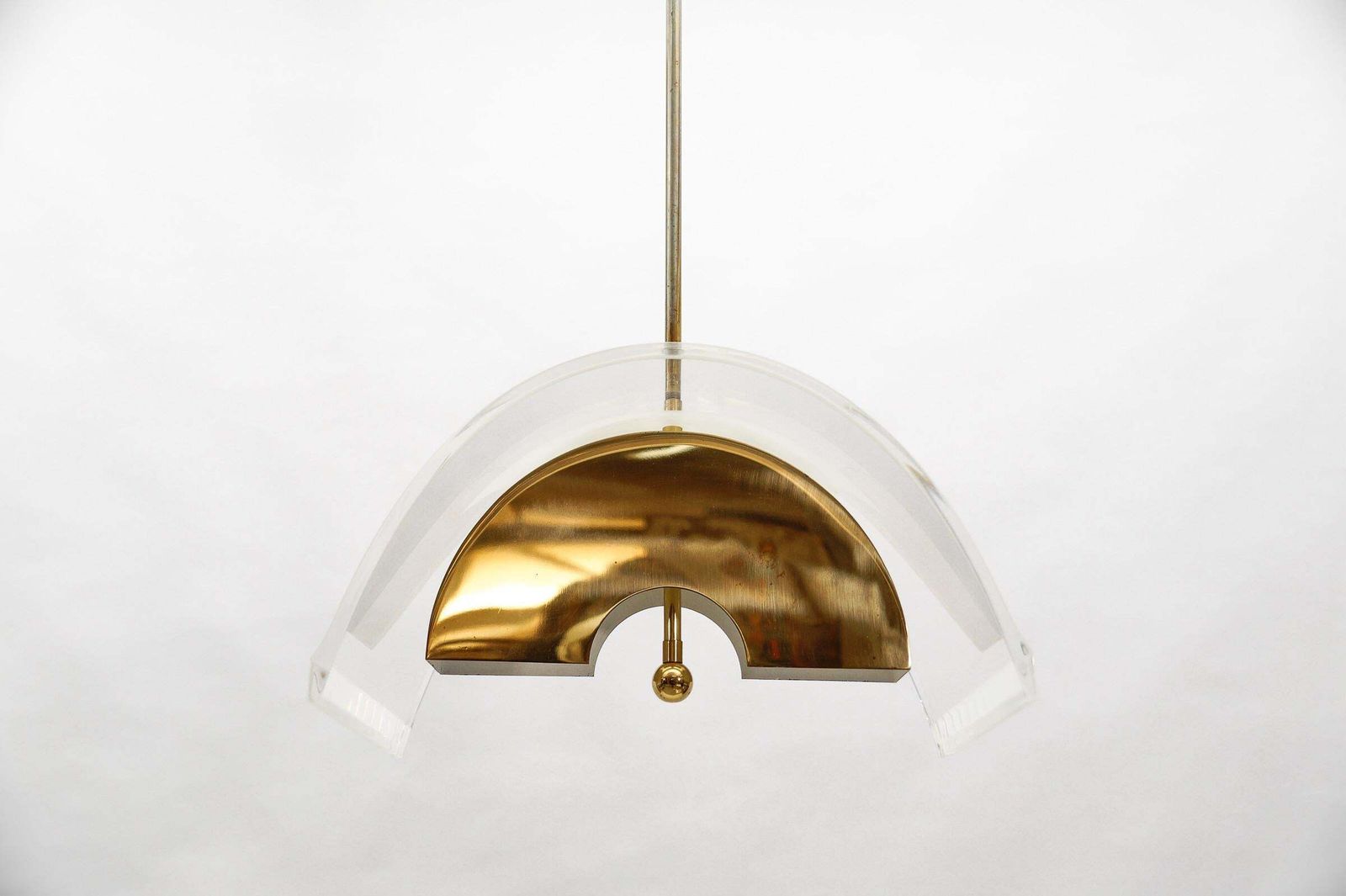 Hollywood Regency Acrylic Ceiling Lamp, Italy 1970s photo Lighting