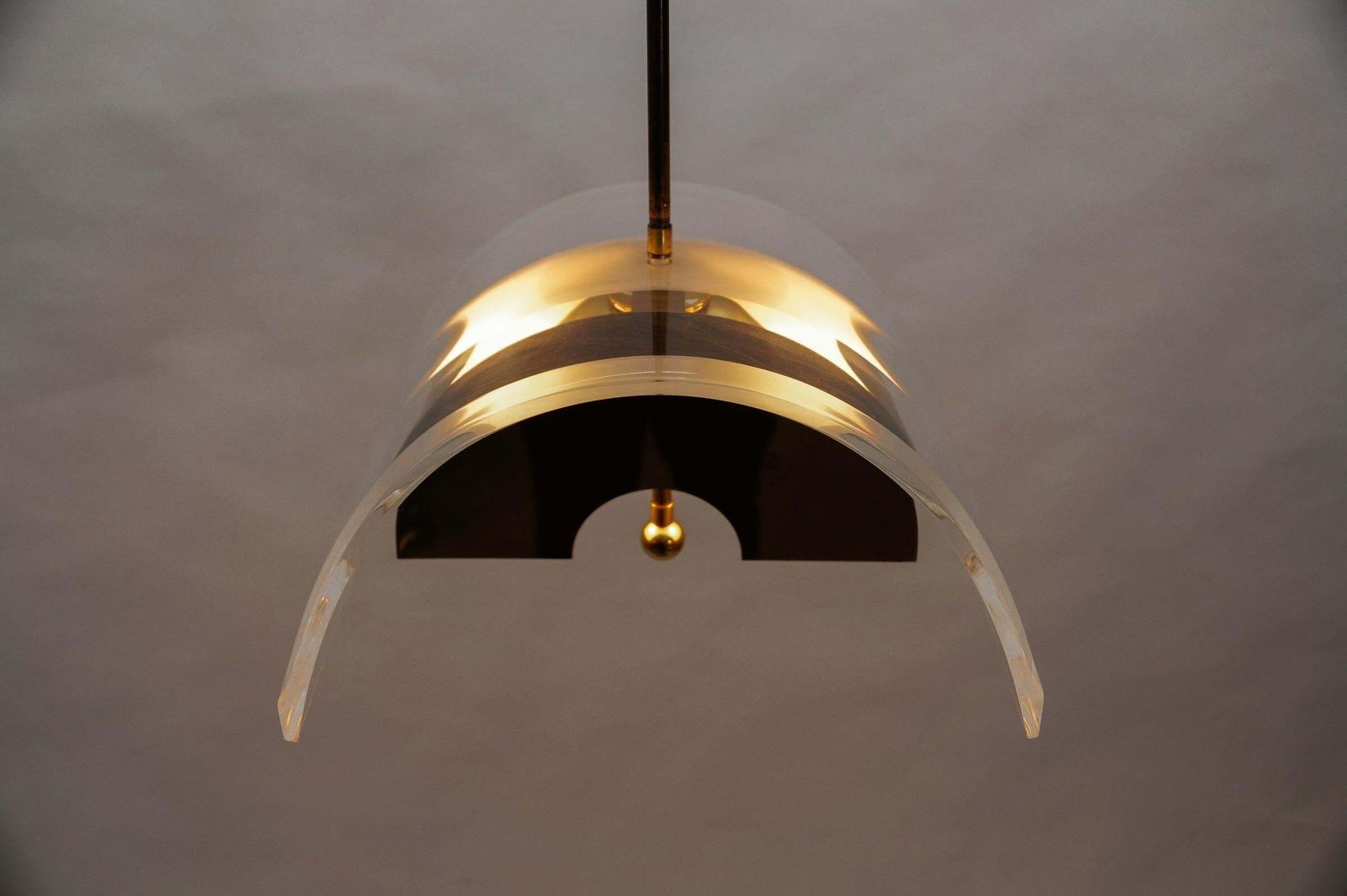 Hollywood Regency Acrylic Ceiling Lamp, Italy 1970s photo vinterior